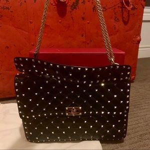 Valentino Rockstud Spike Maxi Shoulder Bag